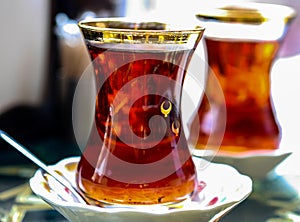 Two cups of Turkish tea