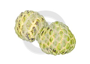 Two custard apples isolated on white