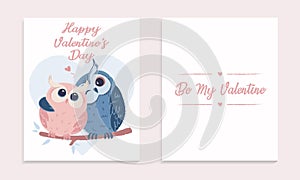 Two cute hugging owls in love web and print