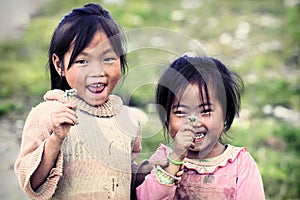 Two cute little Vietnamese girl