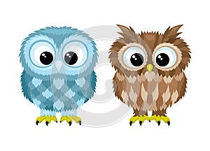 Two cute owls.