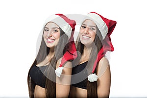 Two cute sisters twins