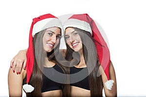 Two cute sisters twins