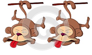 Two cute unusual vector ape monkeys