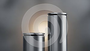 Is positioned on the right while the shorter one is on the left