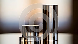 The right while the shorter one is on the left. The background