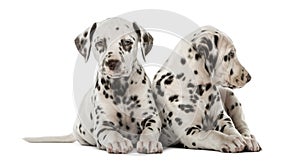 Two Dalmatian puppies