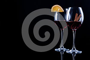 Two decorated glasses of wine