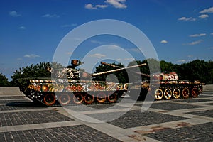 Two decorated tanks