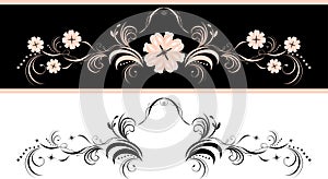 Two decorative floral elements for design