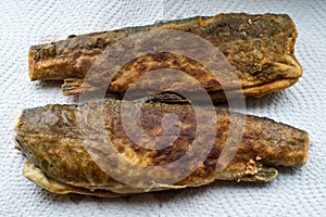 Two deep fried fishes