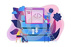 Big data developer concept vector illustration.