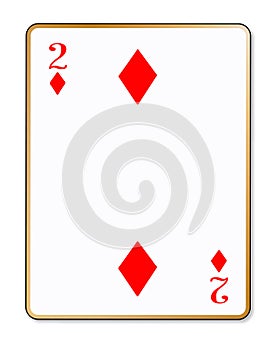 Two Diamonds Isolated Playing Cards