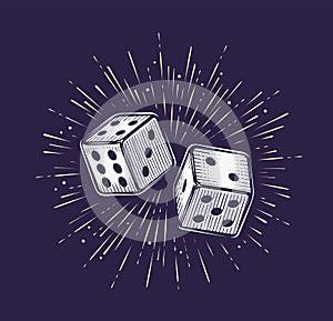 Two dice. Gambling, casino concept vector illustration