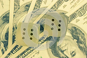 Two dice with number six on each