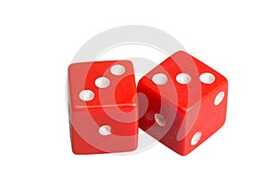 Two dice showing two triples