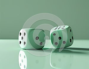 two dice sitting on top of a table