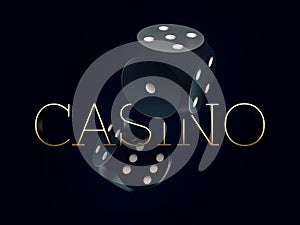 Two dices casino gambling template concept., clipping path included