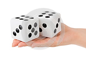 Two dices in hand