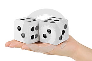 Two dices in hand
