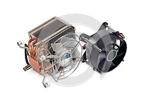 Two different active CPU heatsinks with fans