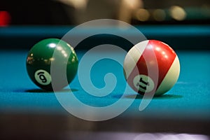 Two different balls for billiard