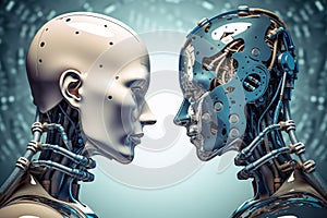 Two different cyborgs. Generative AI