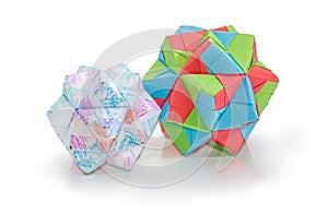 Two different dodecahedrons - three dimensions geometric figures