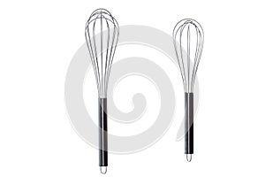 Two different egg whisks