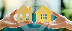 Two Different Houses Representing Choices photo