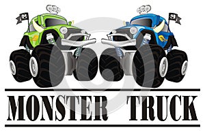 Two different  monster trucks