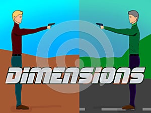 Two Dimensions stock Illustration