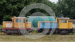 Two discarded locomotives on the siding