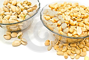 Two dish with different nuts photo