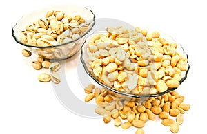 Two dish with tasty nuts photo