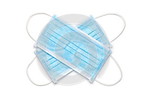 two disposable medical masks