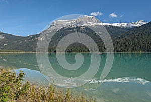 Two Distant Canoes on Emerald Lake