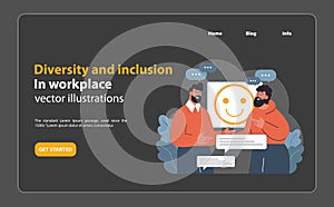 Two diverse men discussing work