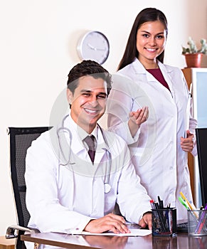 Two doctors in private clinic