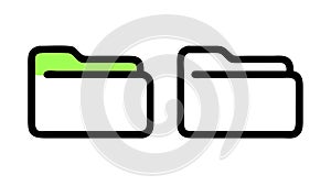 Two Document Folders Icon Vector Illustration Flat Design, vector design Generative AI