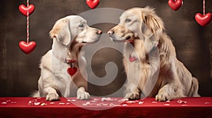 Two dogs celebrate Valentine& x27;s Day, show love for each