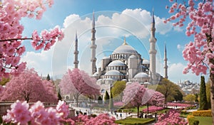 Blue mosque Istanbul at spring