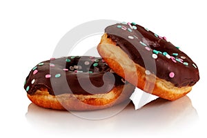 Two donuts on a white background