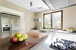 Two door refrigerator in kitchen