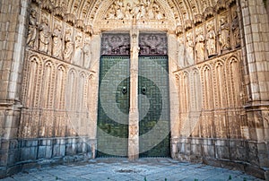 Two doors to cathedral of Toledo in Spain, Europe.