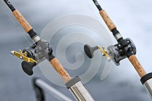 Two Downrigger Fishing Rods and Reels