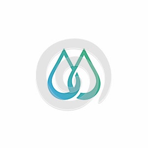 Two Drops Water Logo Vector Illustration