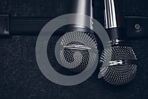 Two dual microphone for vocalists duet of singers