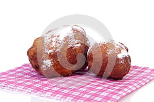 Two Dutch donut also known as oliebol, traditional New Year's ev