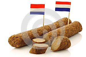 Two Dutch snacks called fricandel